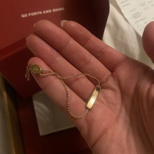 Aurate Mini & Me Gold Bar Slider Bracelet NWT